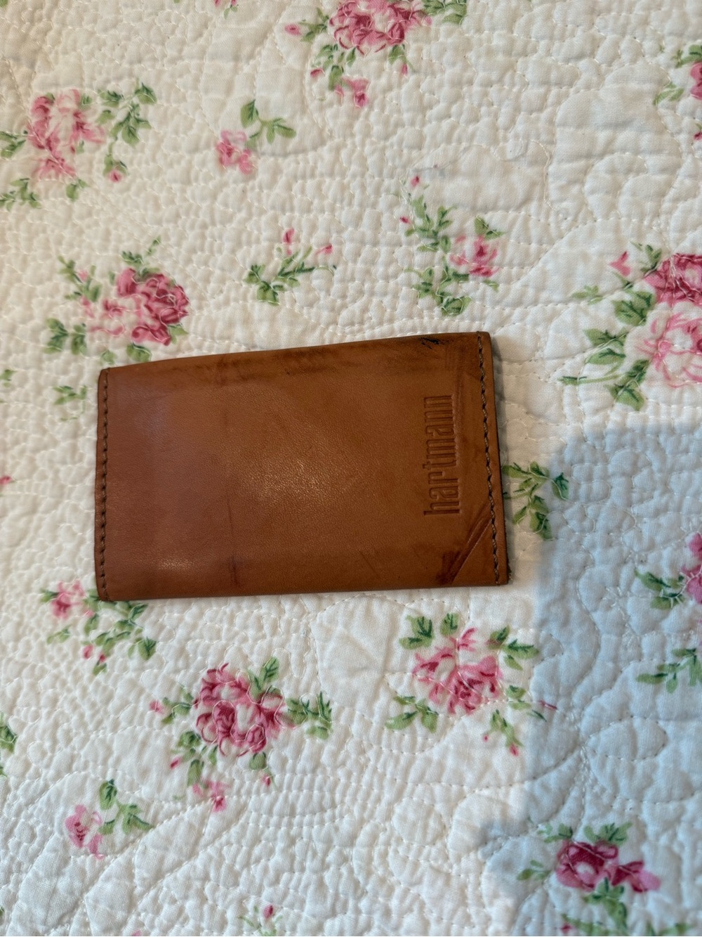 Hartmann Genuine Leather Travel Bundle Luggage Tag & Red Passport Holder Wallet